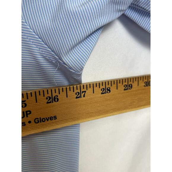 Peter Millar Men’s 2XL Blue White Striped Summer Comfort Polo Golf Shirt Stretch - Picture 6 of 8